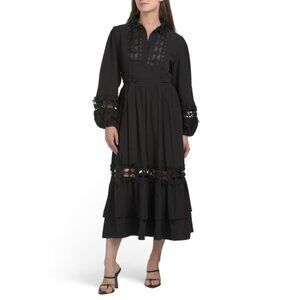 NANCY YANG Black Lace Dress